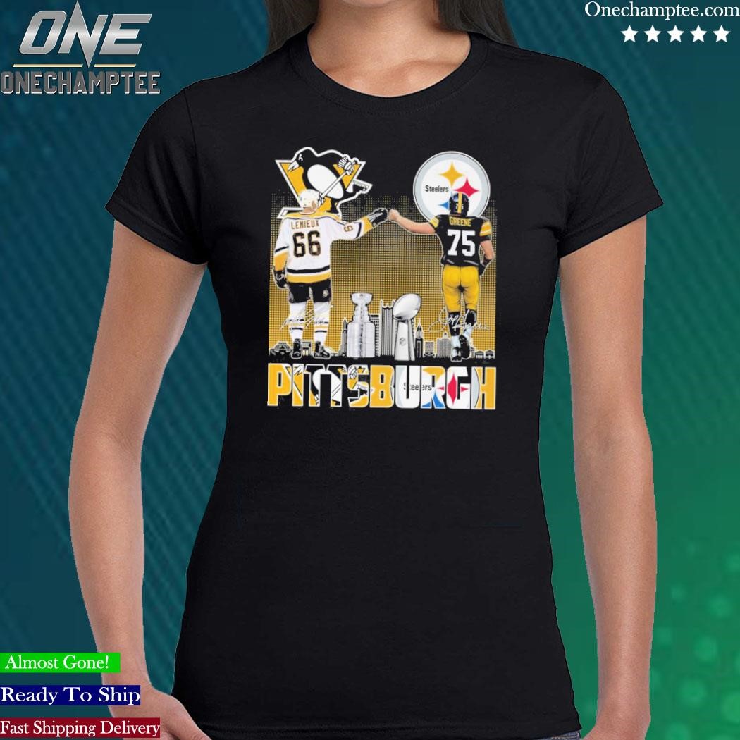 Official pittsburgh Steelers greene and penguins lemieux city champions T- shirt, hoodie, sweater, long sleeve and tank top