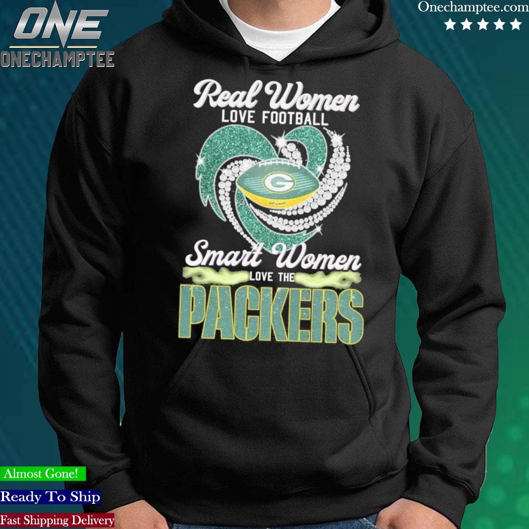 Real Women Love Football Smart Women Love The Green Bay Packers Diamond  Heart 2023 Shirt, hoodie, sweater, long sleeve and tank top