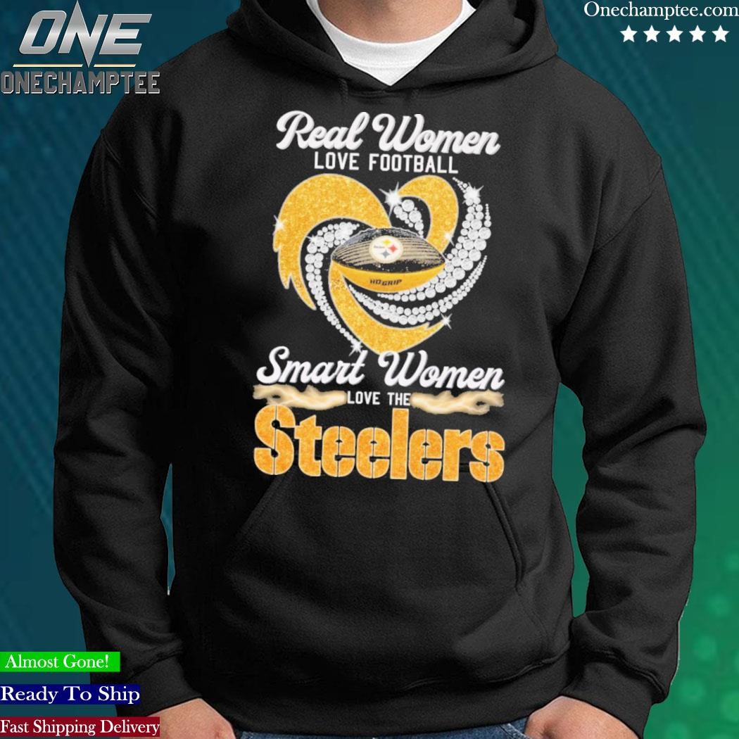 Real Women Love Football Smart Women Love The Pittsburgh Steelers Heart  Diamond 2023 T Shirt