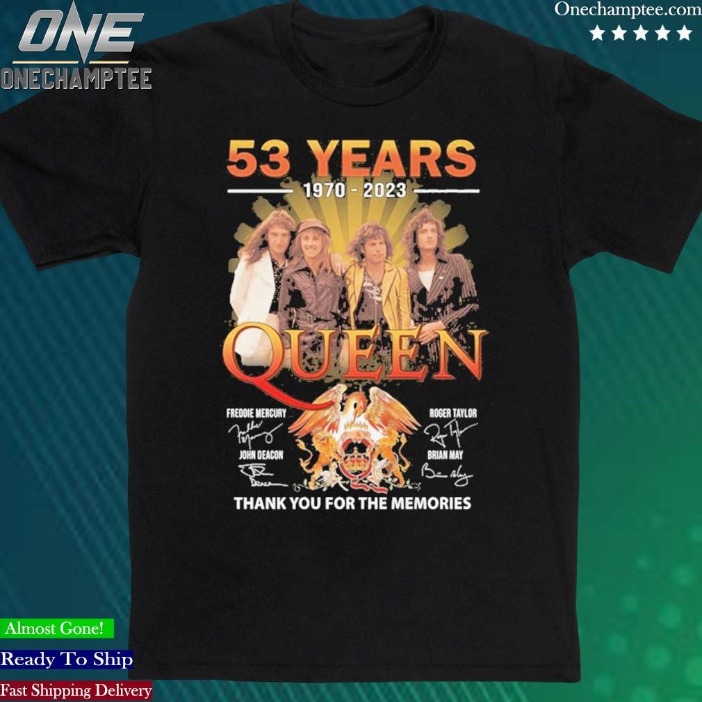 Official retro Queen Mercury 53 Years Anniversary 1970-2023 Unisex Tshirt