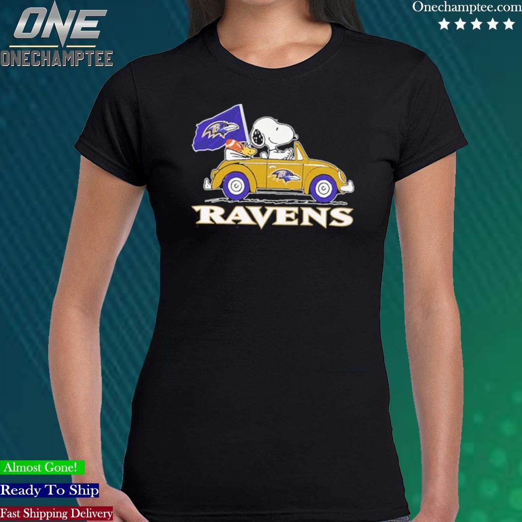 Official snoopy Drives Car With Baltimore Ravens Flag Shirt, hoodie,  sweater, long sleeve and tank top