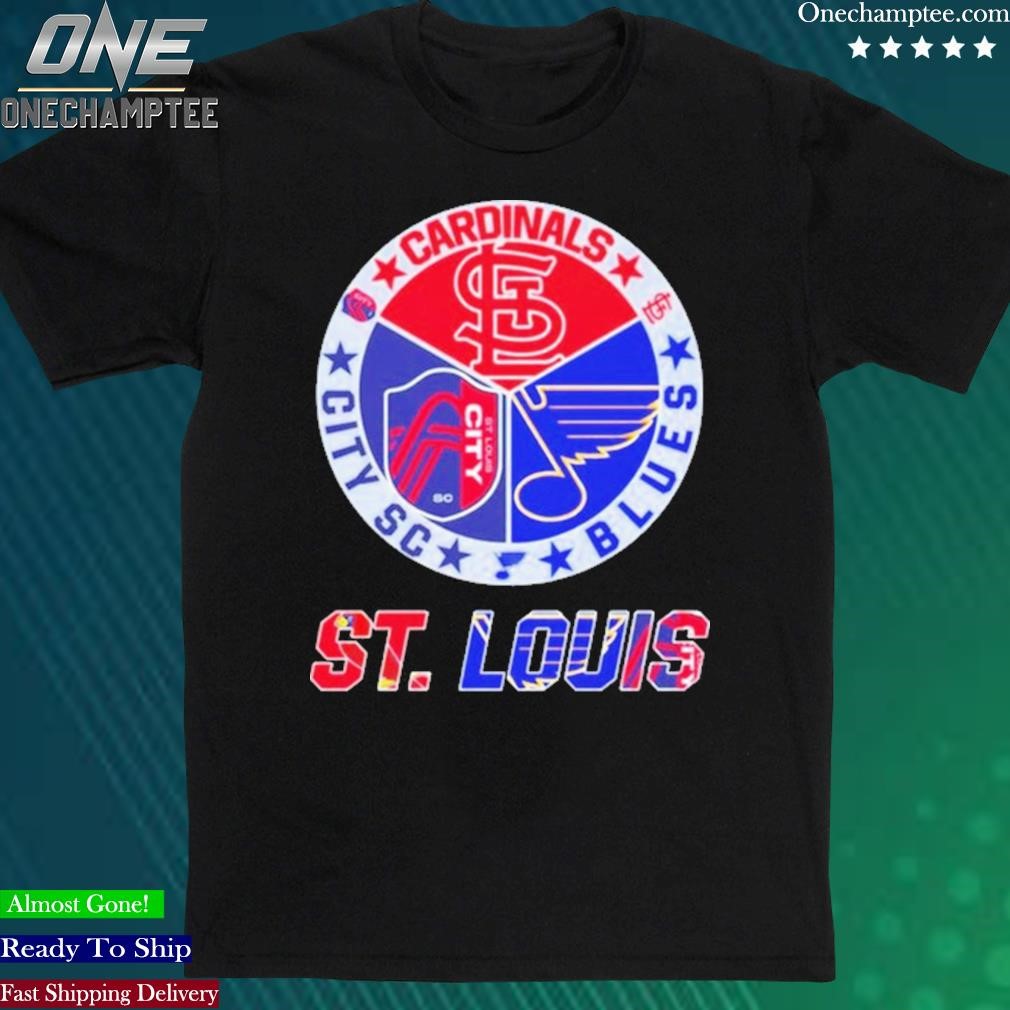 Official st Louis City SC St Louis Cardinals St Louis Blues Logo Official Shirt