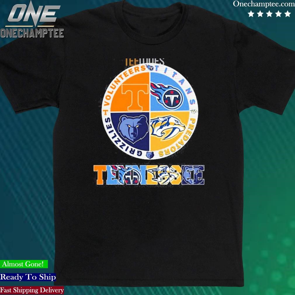 Official tennessee Circle Logo Sport Teams Titans Grizzlies Predators Volunteers Unisex Tshirt