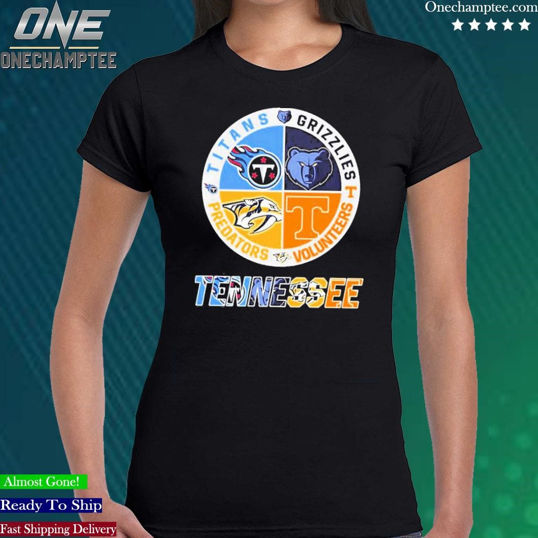 Official tennessee Sports Teams Shirt Titans Grizzlies Volunteers And  Predators,tank top, v-neck for men and women