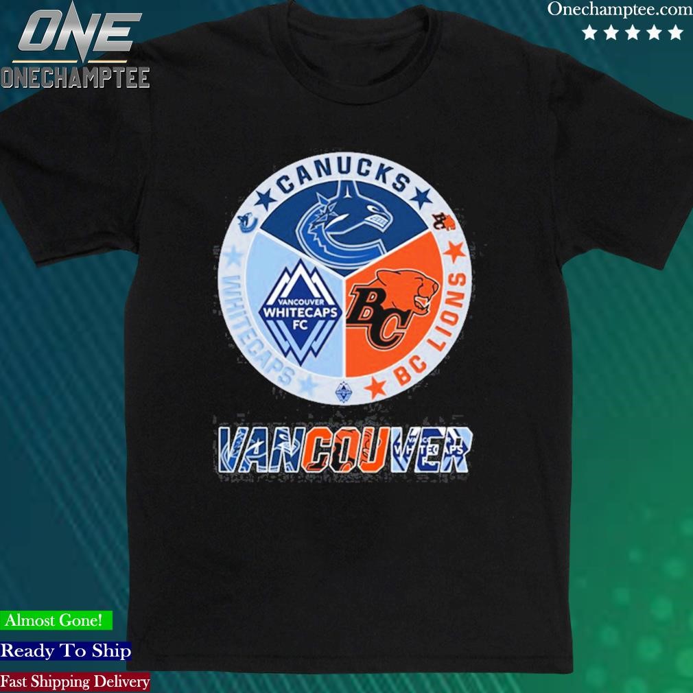 Official vancouver Circle Logo Sport Teams Canucks BC Lions Whitecaps Unisex Tshirt