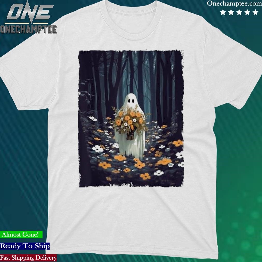 Official vintage Floral Ghost In The Forest Halloween Spooky Shirts