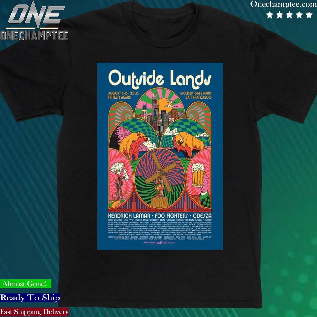 Official ⁠Outside Lands 15 Incredible Years Golden Gate Park San Francisco August 11-13, 2023 Poster Shirt
