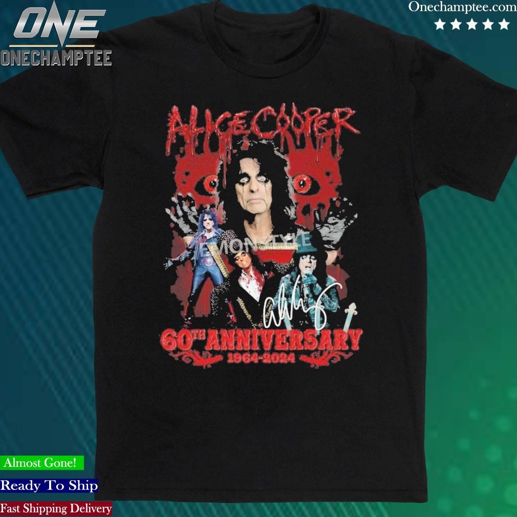 Official alice Cooper 60th Anniversary 1964-2024 Signature Shirt
