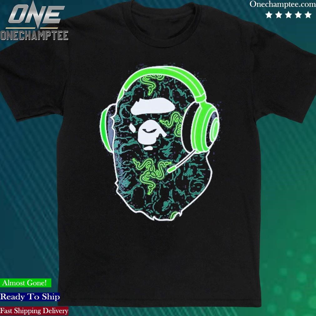 Official bape X Razer Neon Camo Ape Head Shirt