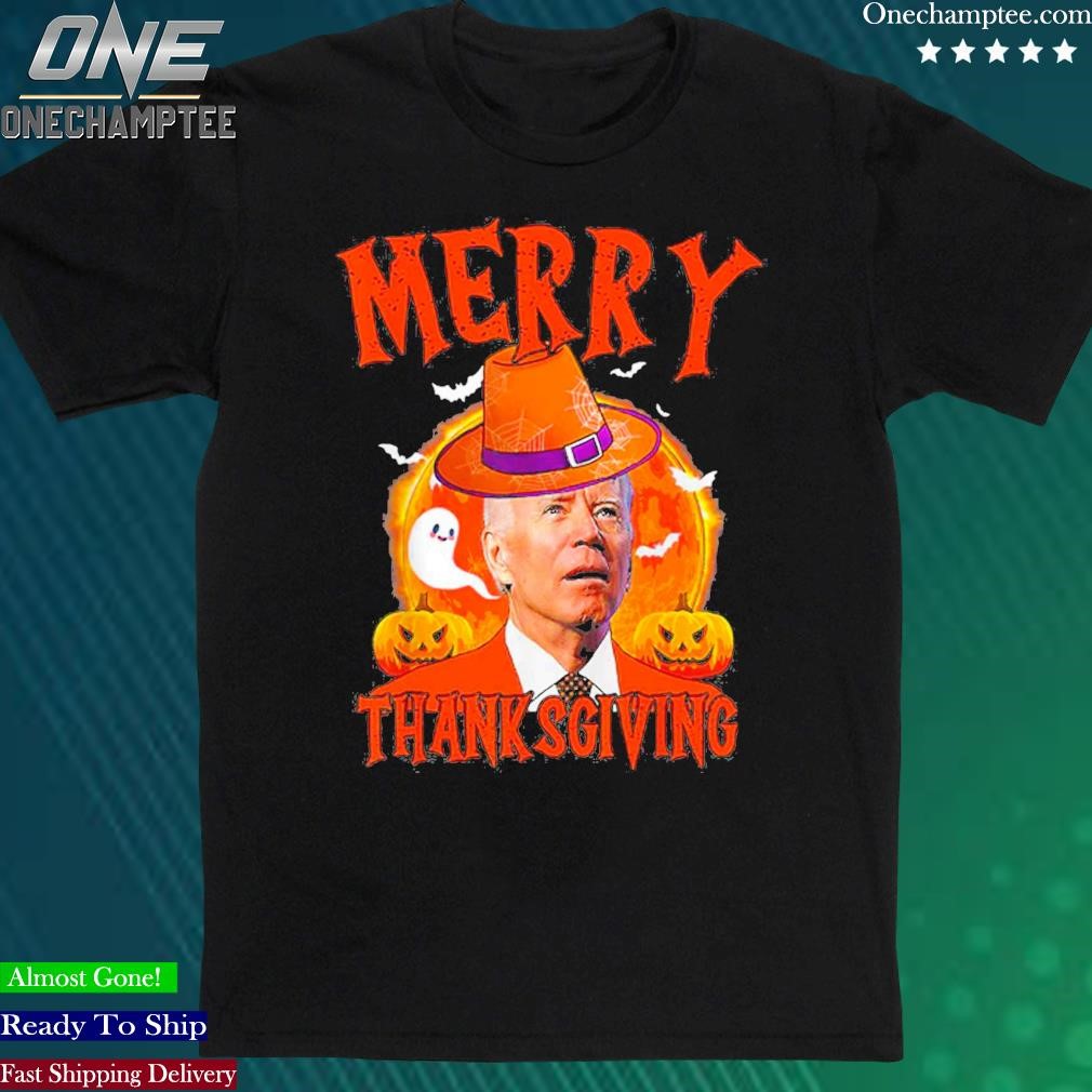 Official confused Joe Biden Merry Thanksgiving – Halloween Funny T-Shirt