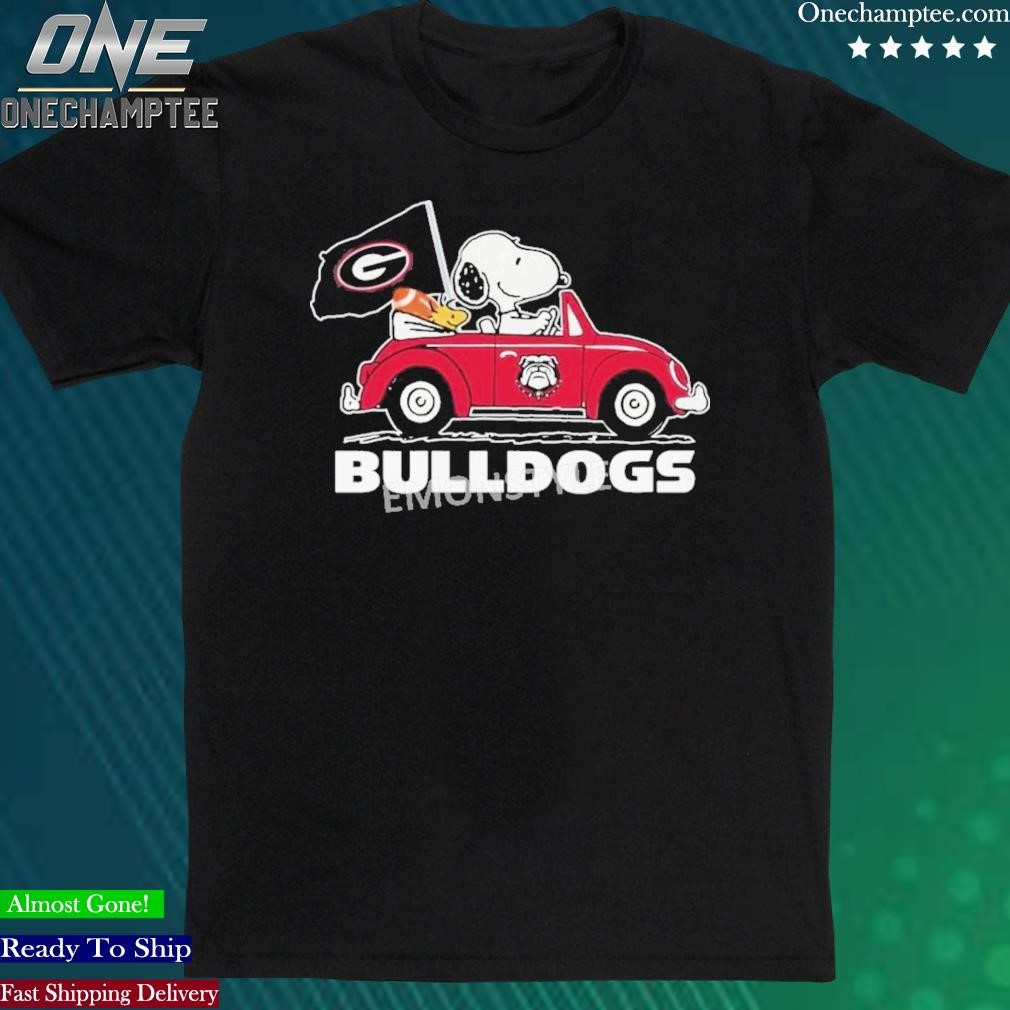 Official georgia Bulldogs Snoopy On A Car Shirt