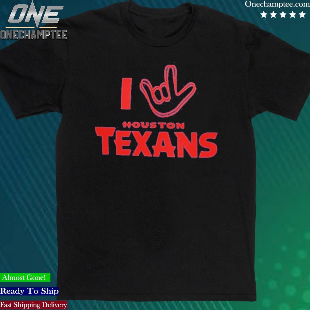 Official houston Texans Homage The NFL ASL Collection by Love Sign Tri-Blend T-Shirt