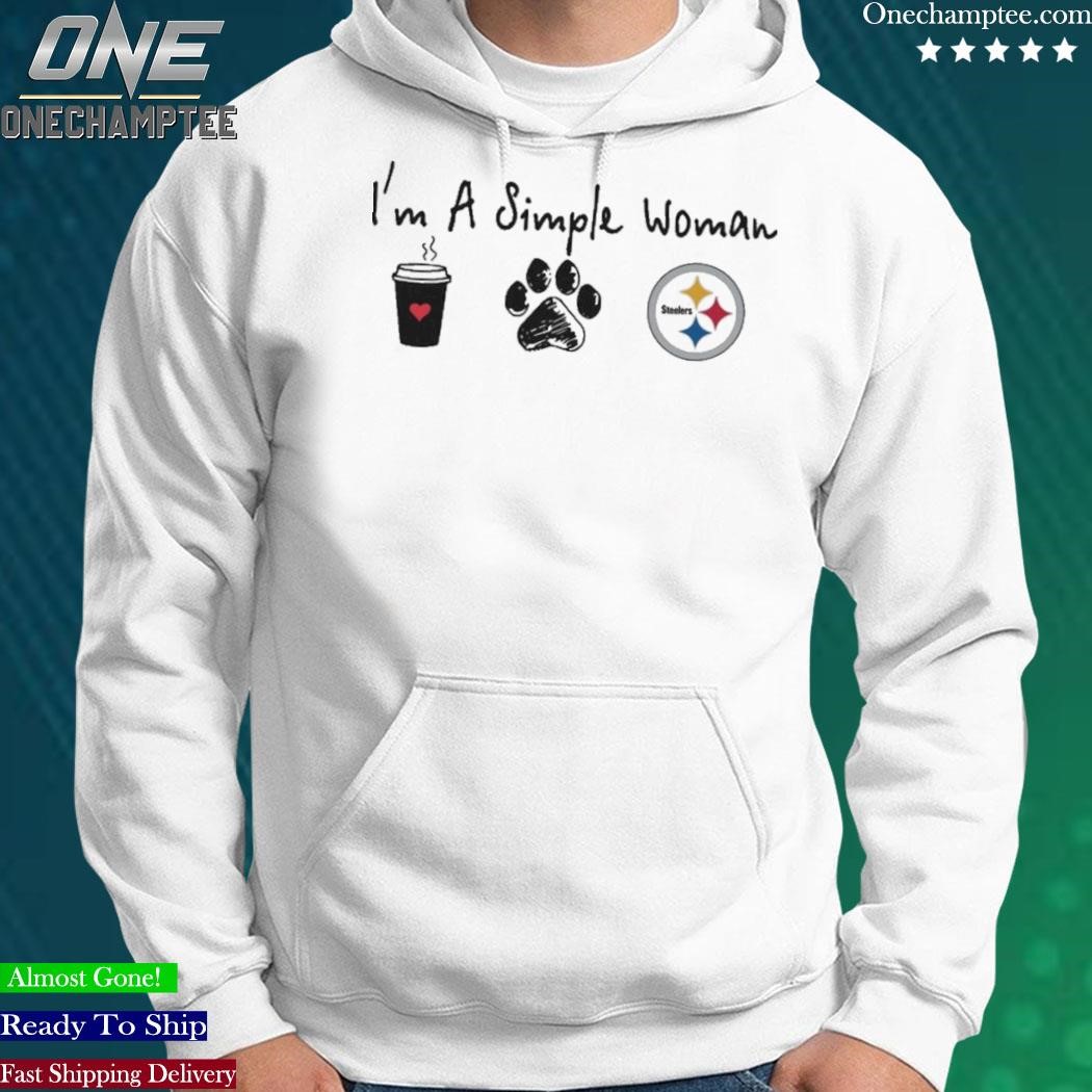 I'm A Simple Woman Coffee Dog And Pittsburgh Steelers Shirt, hoodie,  sweater, long sleeve and tank top