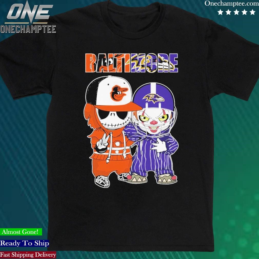 Official jack Skellington Baltimore Orioles And Pennywise Baltimore Ravens Baltimore City Shirt