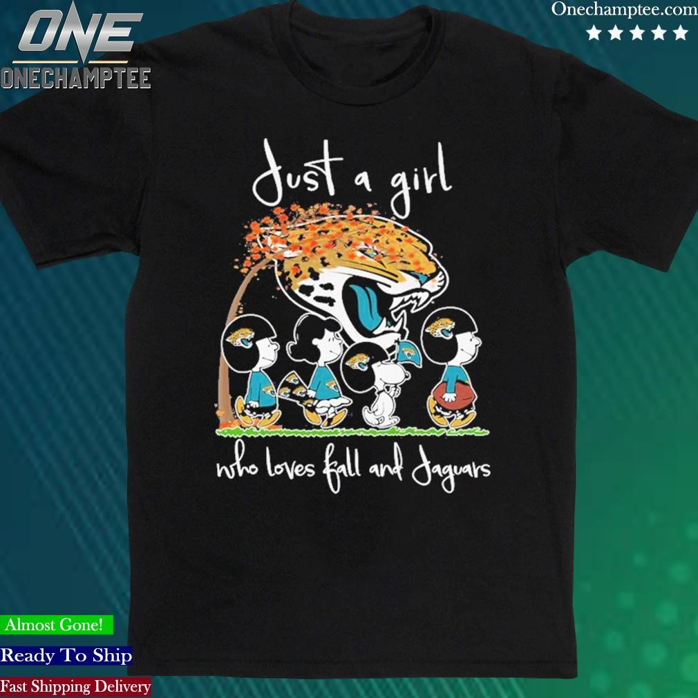 Official just A Girl Who Love Fall And Jacksonville Jaguars Snoopy Tshirt