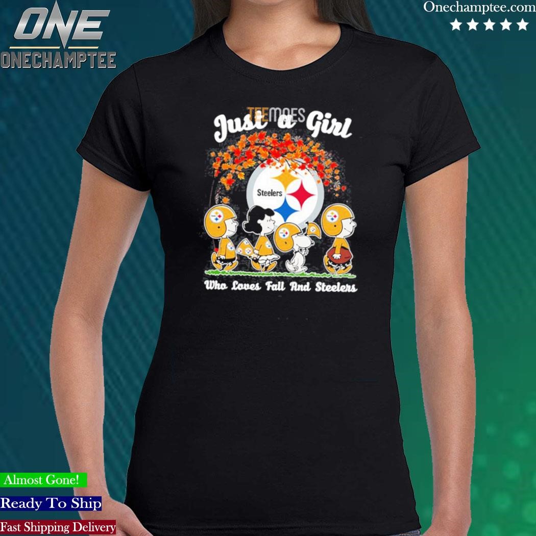 Snoopy Just A Girl Who Loves Fall Peanuts and Pittsburgh Steelers Shirt,  hoodie, sweater, long sleeve and tank top