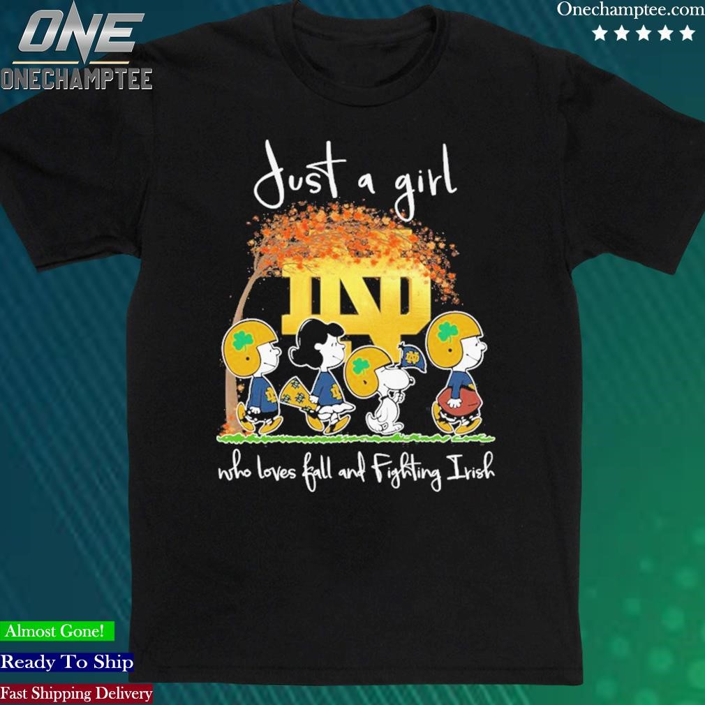 Official just A Girl Who Loves Fall And Fighting Irish Shirt