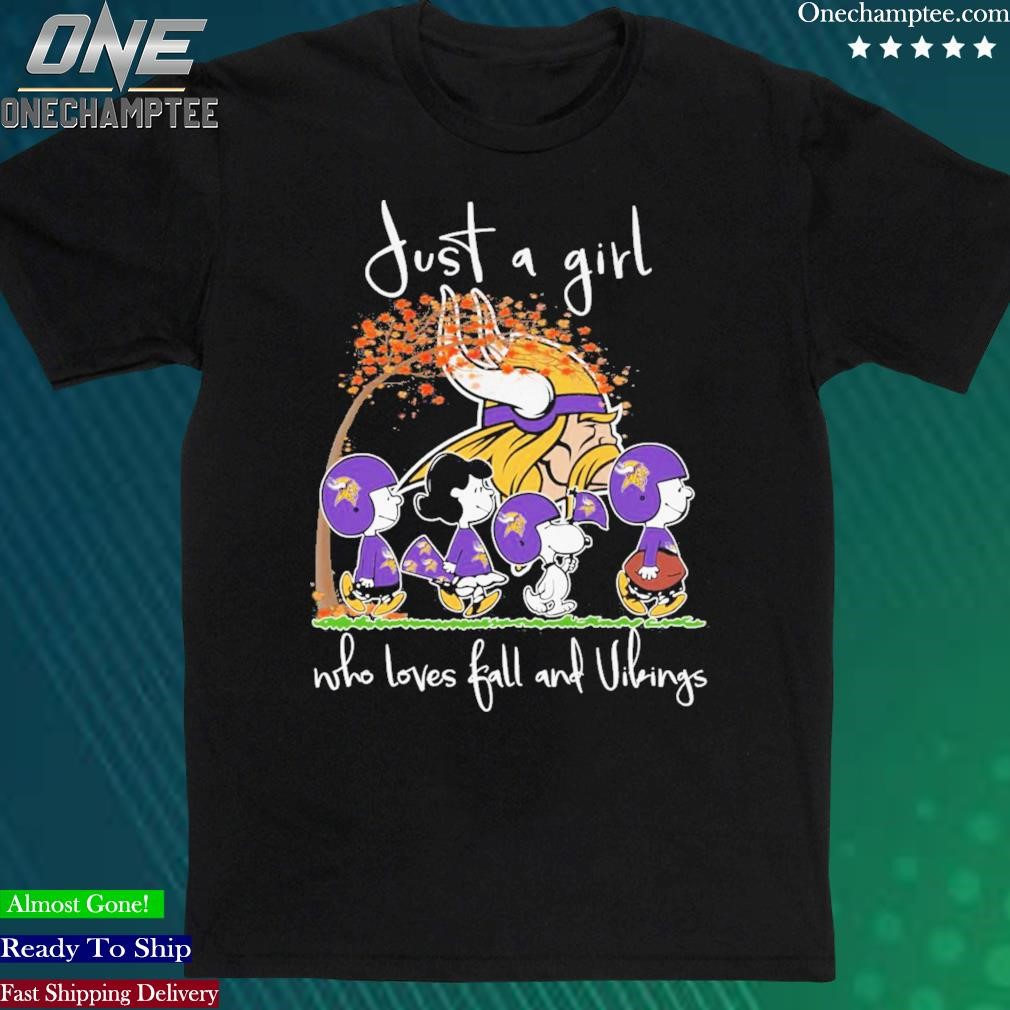 Official just A Girl Who Loves Fall And Vikings T Shirt