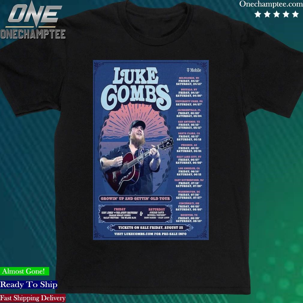 Official luke Combs Growin' Up And Gettin' Old August Tour 2023 Poster Shirt