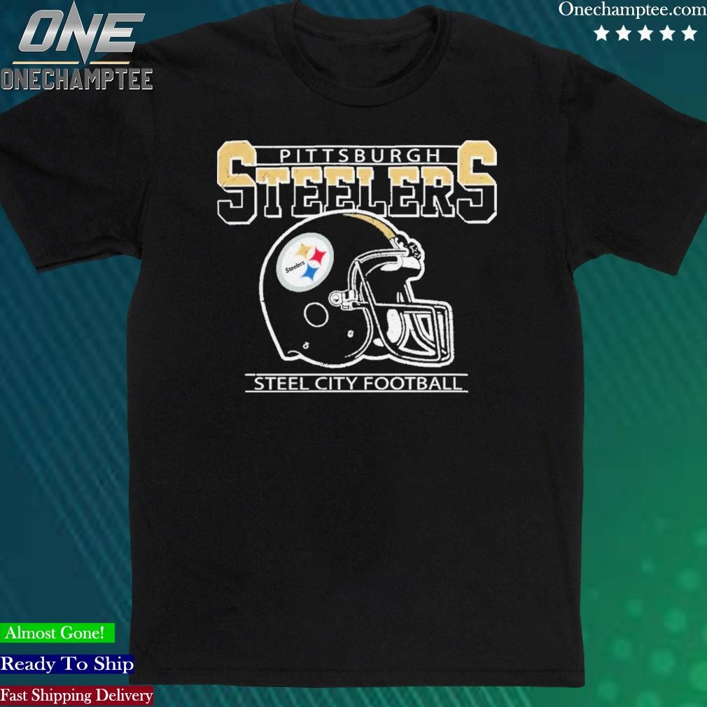 Official men's '47 Black Pittsburgh Steelers Gridiron Classics Time Lock Franklin T-Shirt
