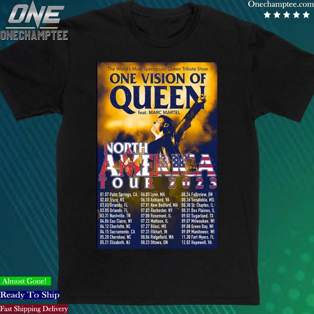 Official one Vision Of Queen feat Marc Martel North America Tour 2023 Poster Shirt