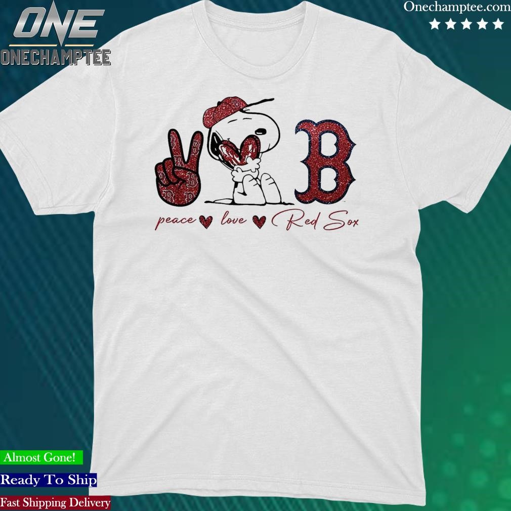Official snoopy Boston Red Sox Peace Love Red Sox Shirt