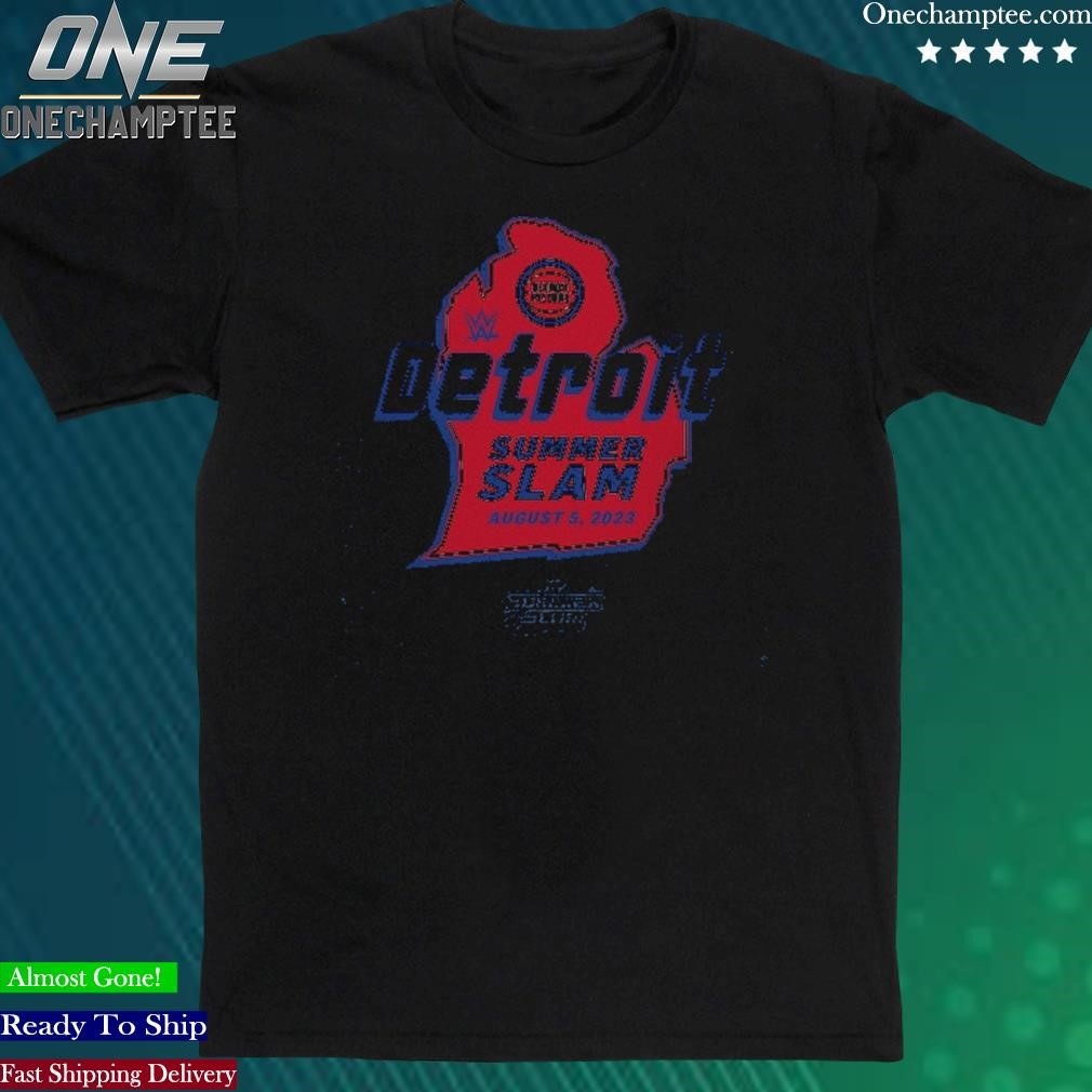 Official sportiqe Blue SummerSlam 2023 x Detroit Pistons Tri-Blend T-Shirt
