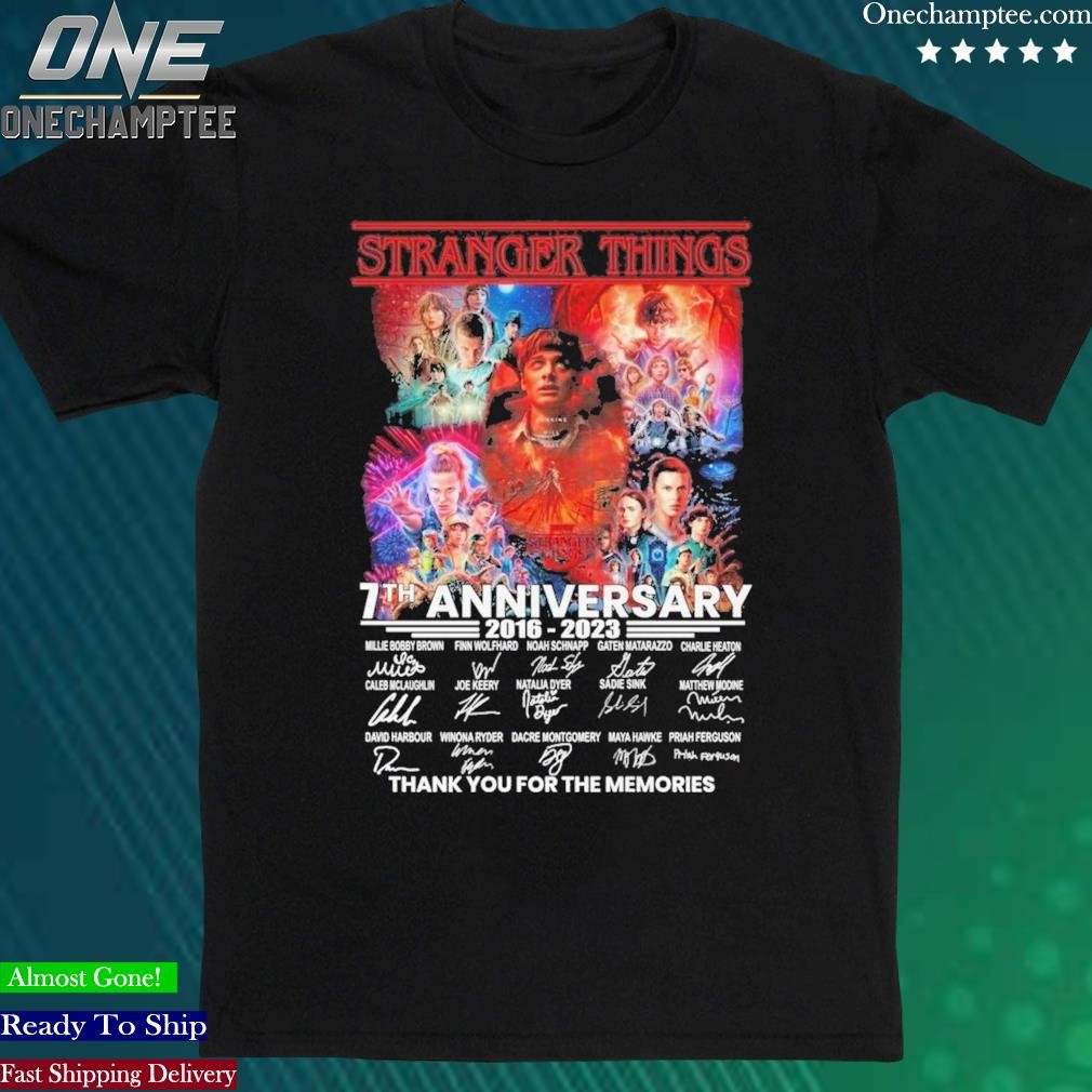 Official stranger Things 7th Anniversary 2016 – 2023 Thank You For The Memories T-Shirt