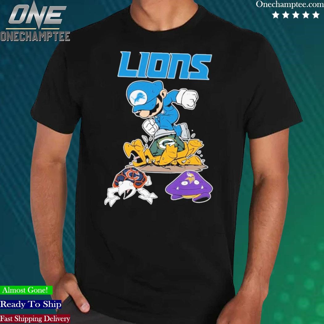 Official super Mario Detroit Lions Shirt, hoodie, long sleeve tee