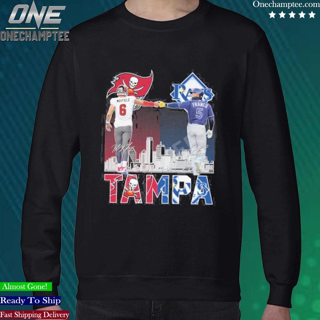 Tampa Bay Buccaneers Bay Rays Bay Lightning skyline logo shirt, hoodie,  sweater, long sleeve and tank top