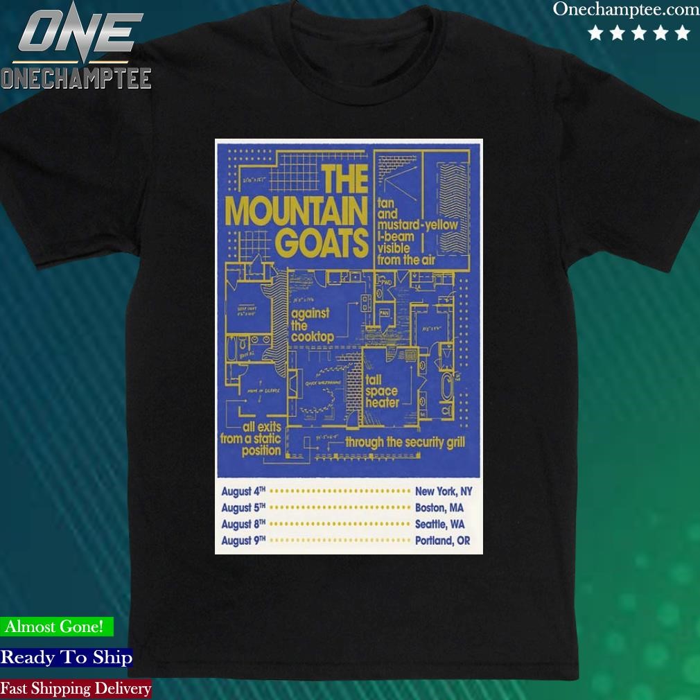 Official the Mountain Goats August 4, 2023 The Rooftop At Pier 17 New York, NY Poster Shirt