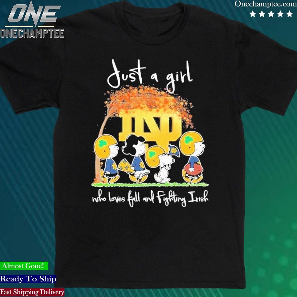 Official the Peanuts Just A Girl Who Loves Fall And Fighting Irish Shirt