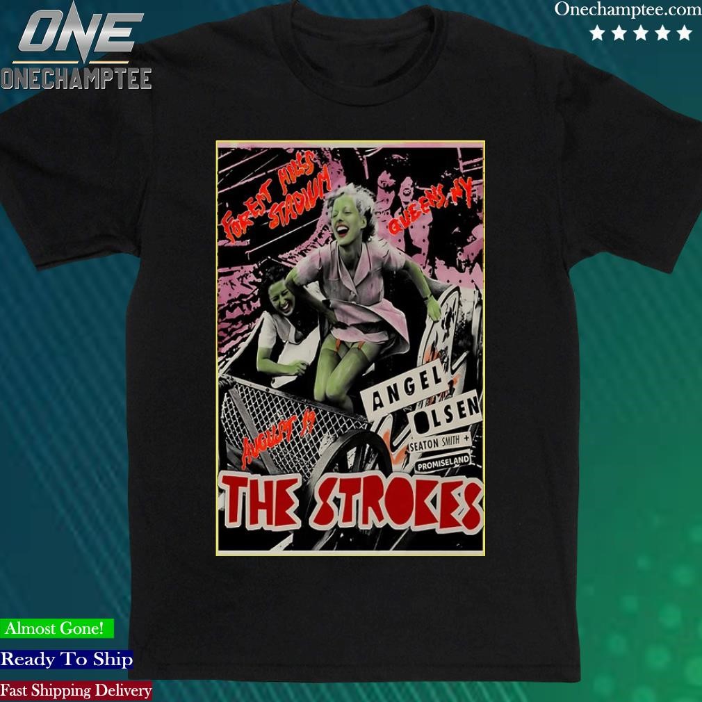 Official the Strokes August 19, 2023 Forest Hills Stadium Queens, NY Tour Poster Shirt