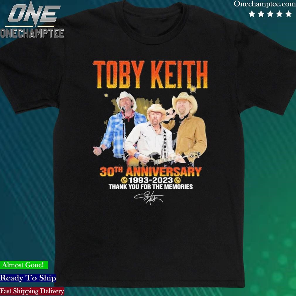 Official toby Keith 30th Anniversary 1993 – 2023 Thank You For The Memories T-Shirt