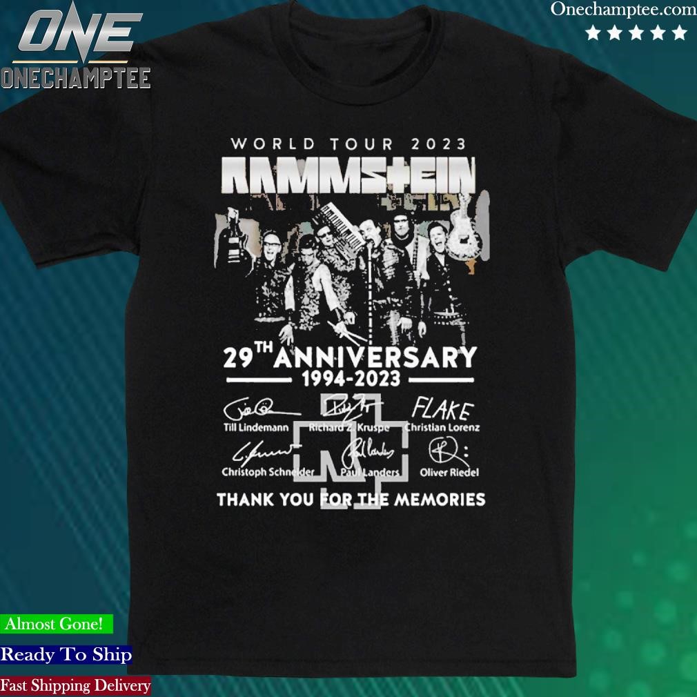Official world Tour 2023 Rammstein 29th Anniversary 1994 – 2023 Thank You For The Memories T-Shirt