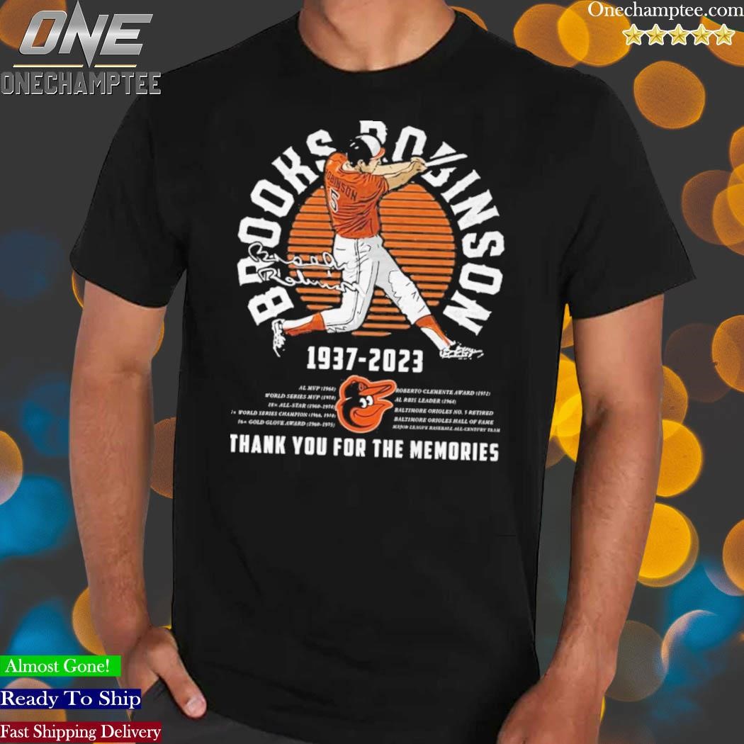 Brooks Robinson Baltimore Orioles 1937 2023 thank you for the memories  signature shirt, hoodie, sweater, long sleeve and tank top