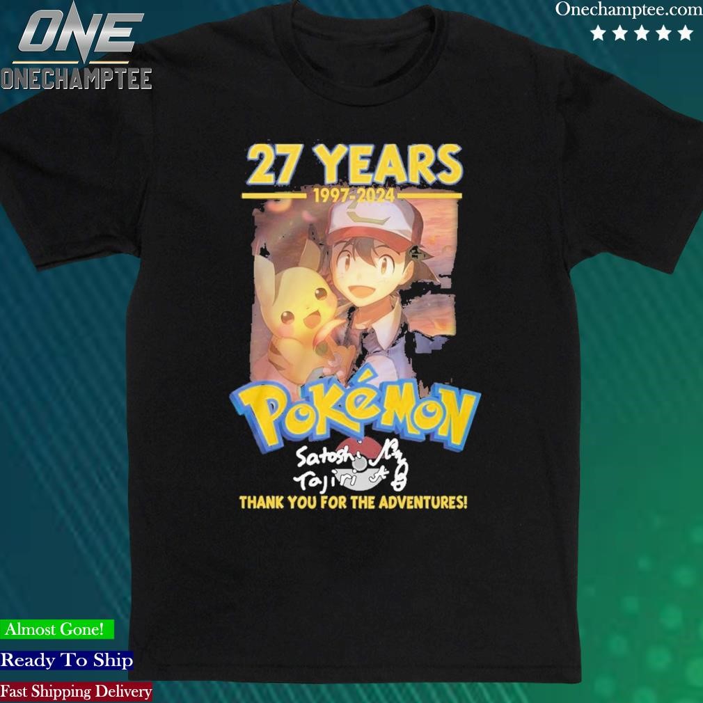 Official 27 Years 1997 – 2024 Pokemon Satoshi Tajiri Thank You For The Memories Shirt