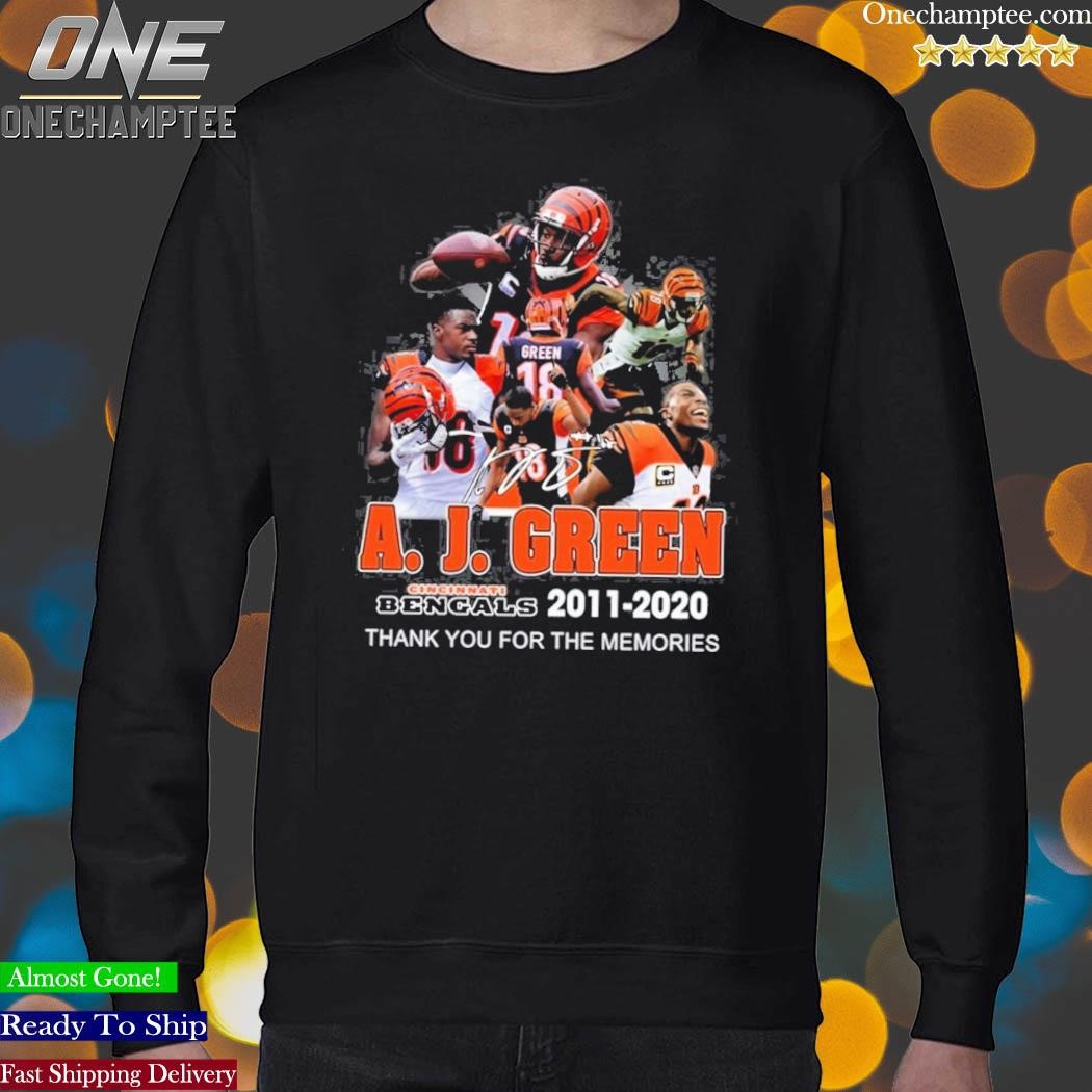 A. J. Green Cincinnati Bengals 2011 – 2020 Thank You For The Memories  Shirt, hoodie, longsleeve tee, sweater