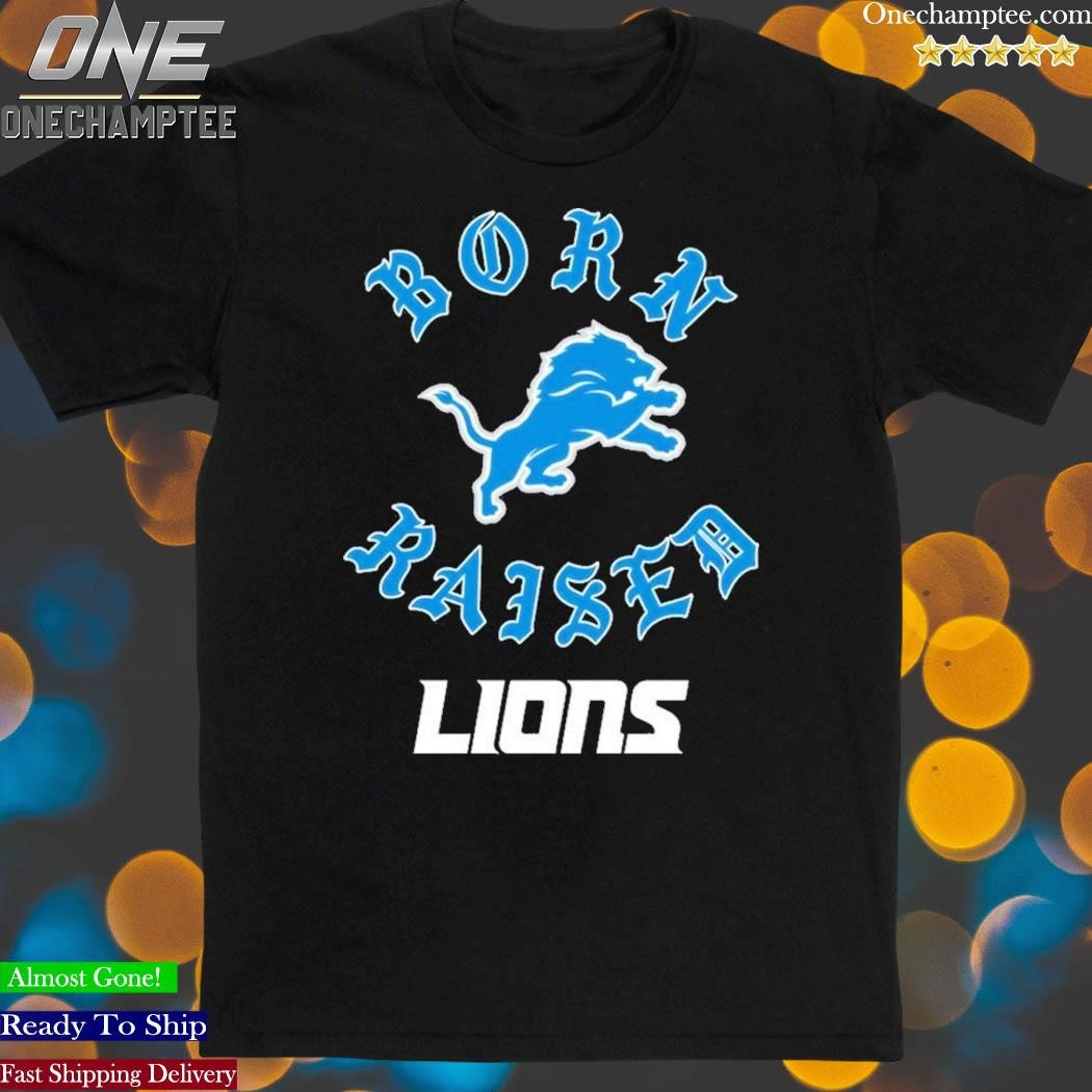 Unisex Born x Raised Black Detroit Lions T-Shirt