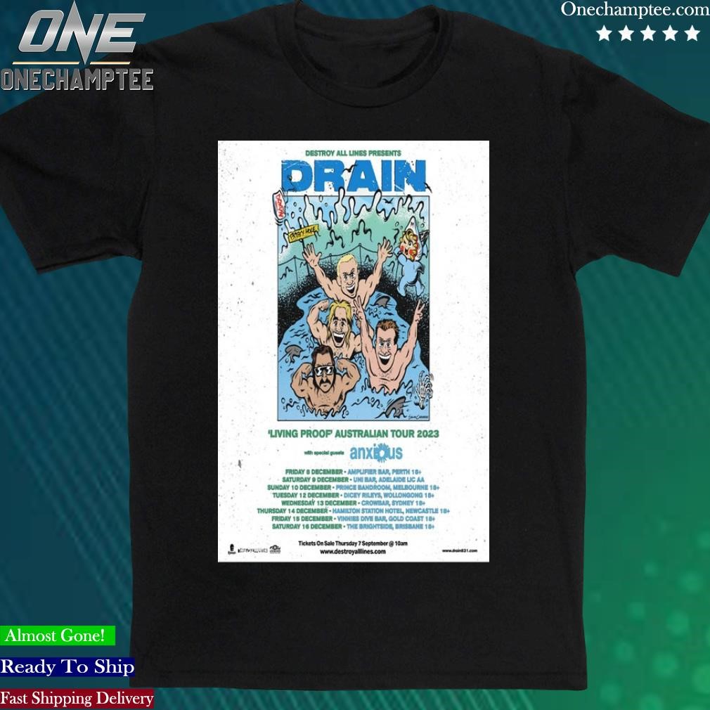 Official destroy All Lines Presents Drain Tour 2023 Poster Shirt