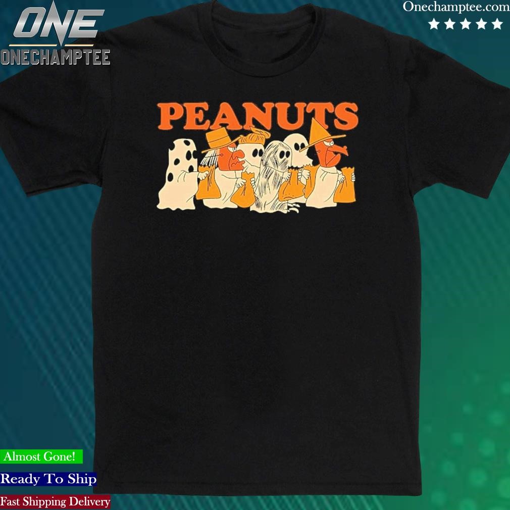 Official peanut Charlie Brown Ghost Sheet Friends Halloween T-Shirt