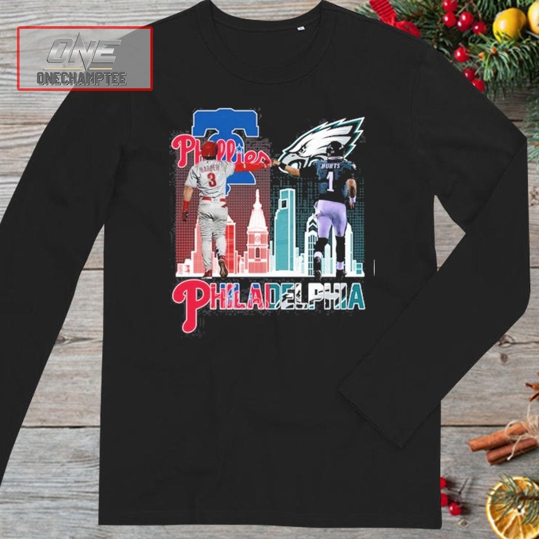 Philadelphia phillies bryce harper vs philadelphia eagles jalen hurts city  shirt