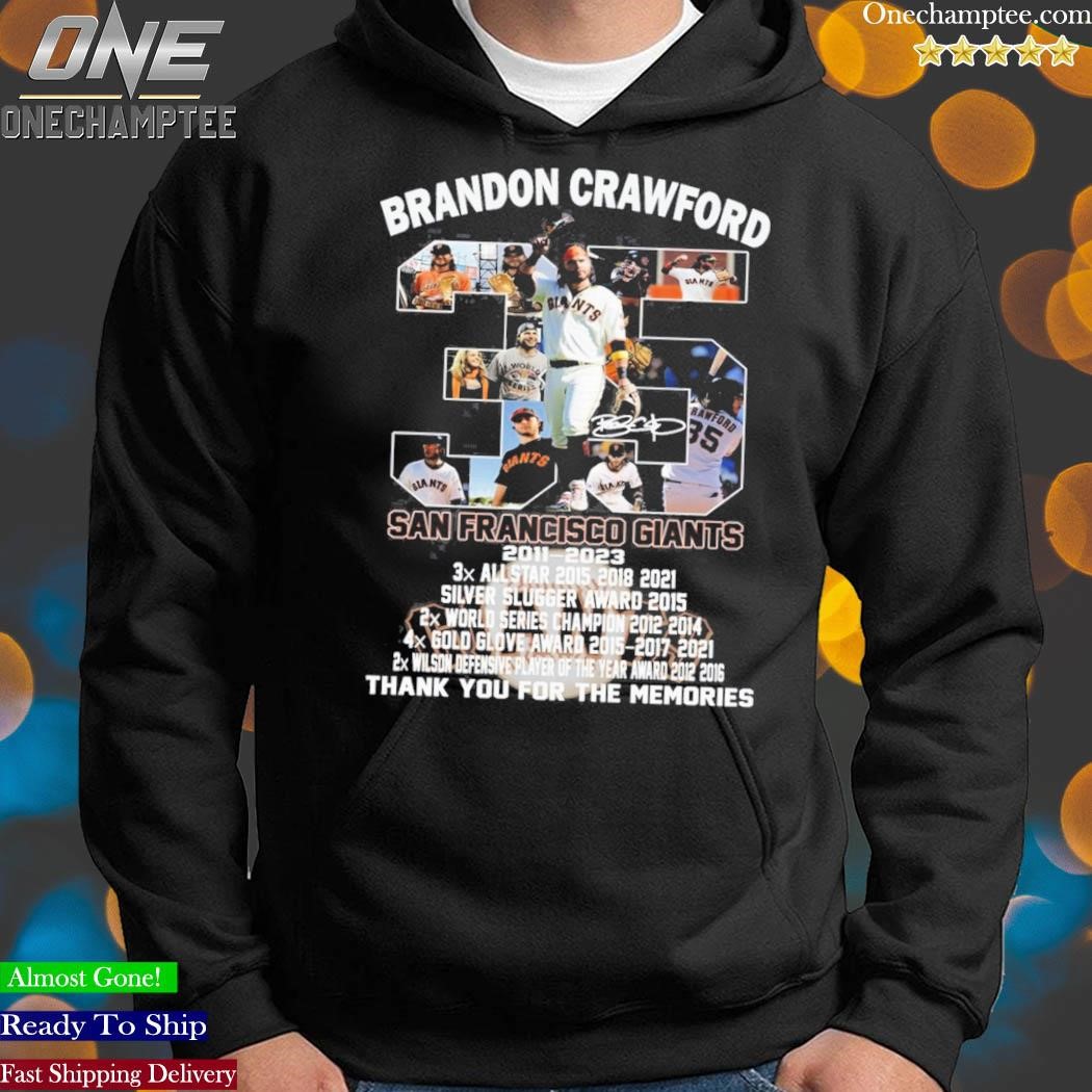 Official san francisco giants brandon crawford 2011-2023 thank you for the  memories shirt, hoodie, sweatshirt for men and women