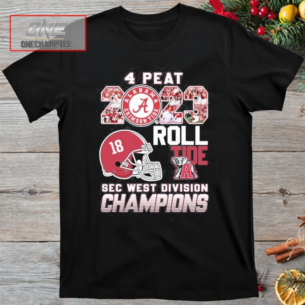 4 Peat 2023 SEC West Division Champions Alabama Crimson Tide Shirt