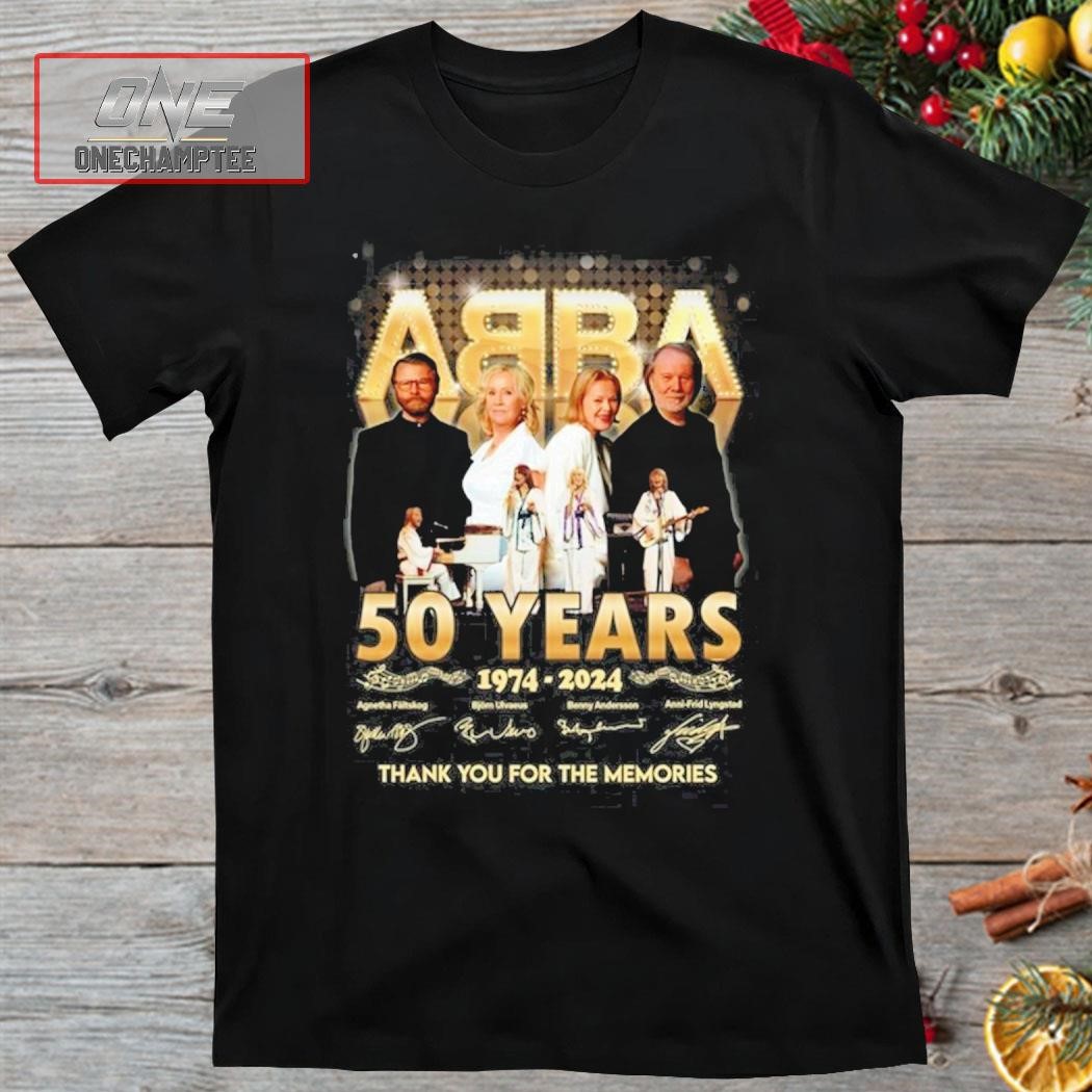 ABBA 50 Years 1974 – 2024 Thank You For The Memories Shirt