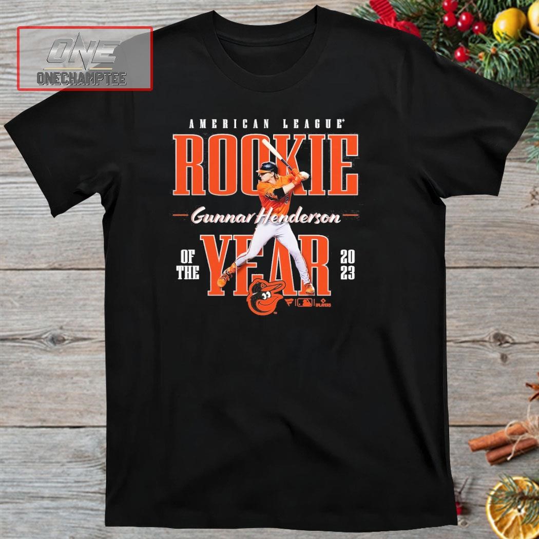 Baltimore Orioles Gunnar Henderson Fanatics Branded Black 2023 AL Rookie of the Year Shirt