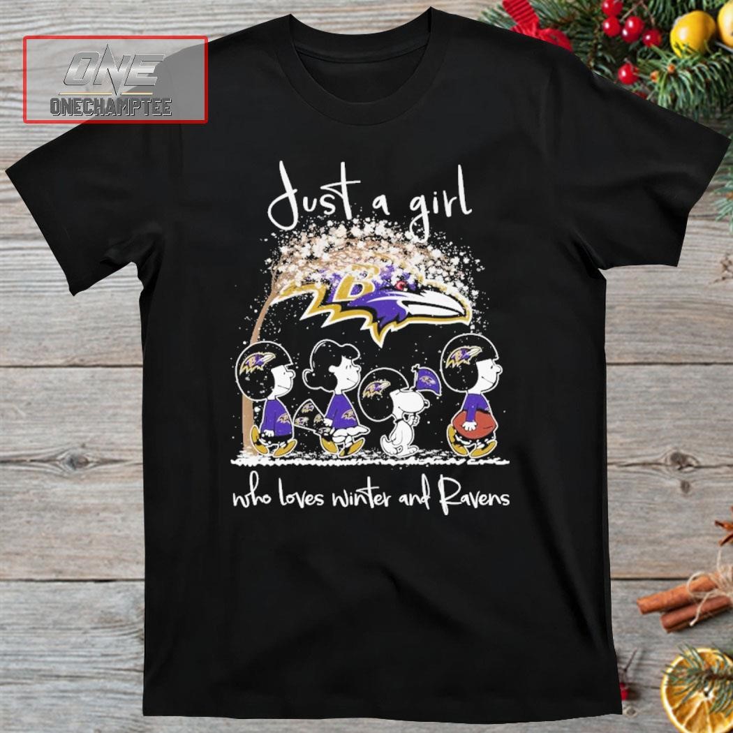 Baltimore Ravens The Snoopy Just A Girl Who Loves Winter And Ravens Shirt