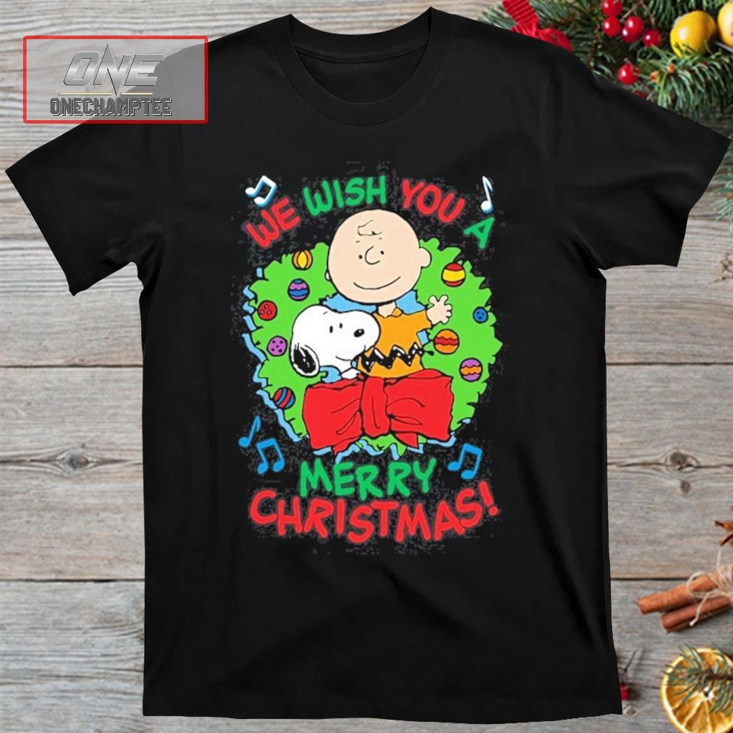 Charlie Brown And Snoopy We Wish You A Merry Christmas Shirt