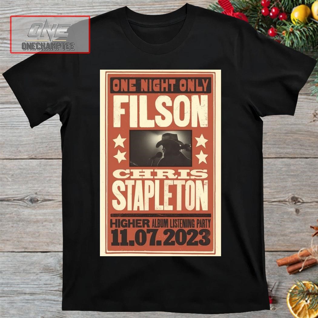 Chris Stapleton Higher Listening Party Filson Portland, Oregon Nov 7, 2023 Poster Shirt