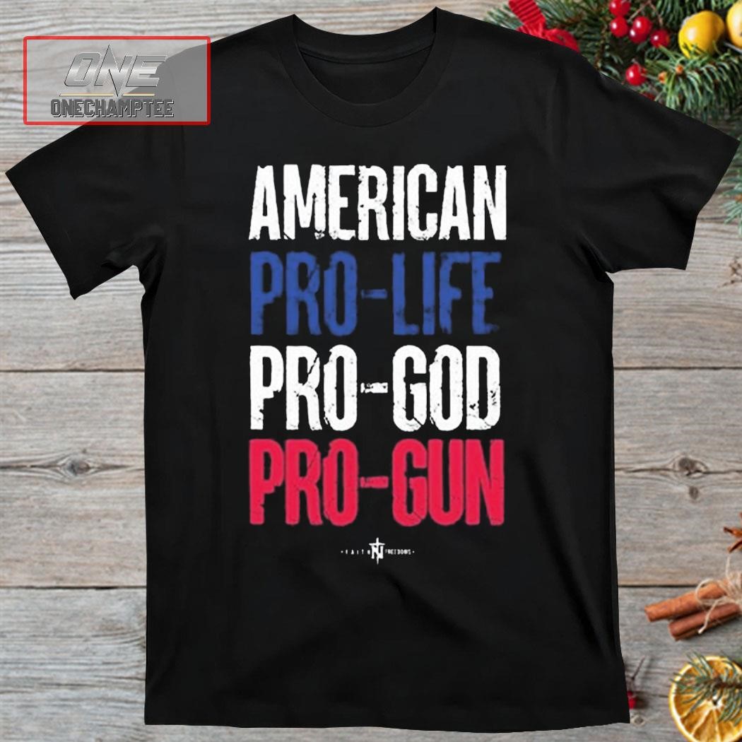 Eric Matheny American Pro Life God Guns Shirt